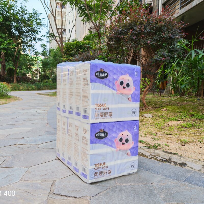 广东省包邮叮当王子柔爱舒享抽纸L码80包家用实惠装办公面巾纸