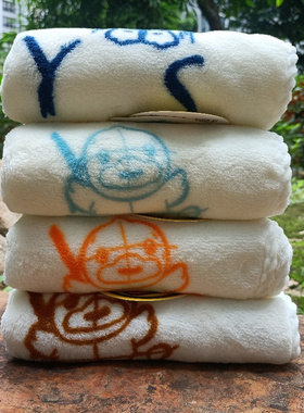 B.Duck小黄鸭珊瑚绒开心鸭毛巾74*37cm情侣款温馨家用面巾亲肤