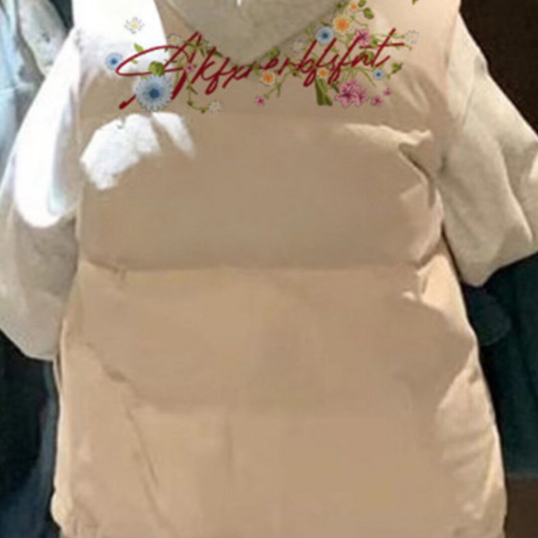 高品质手塞棉加厚冬季马甲带门禁棉服印花棉衣面包服女