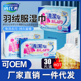 羽绒服衣物去污湿巾纸便携衣物清洁湿巾应急去污渍干洗剂独立片装