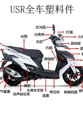 适用USR125 HJ125T-21大灯前围内箱面板后侧盖护板转向灯全车外壳