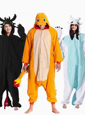 出口Pokemon宝可梦精灵黑白龙卡通动漫连体睡衣男女COS演出Gengar