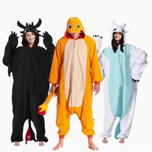 出口Pokemon宝可梦精灵黑白龙卡通动漫连体睡衣男女COS演出Gengar