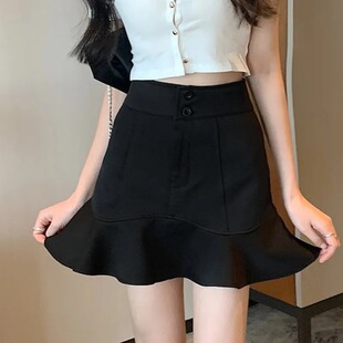 鱼尾裙半身裙子女夏季款2024年新款显瘦防走光a字短裙气质包臀裙