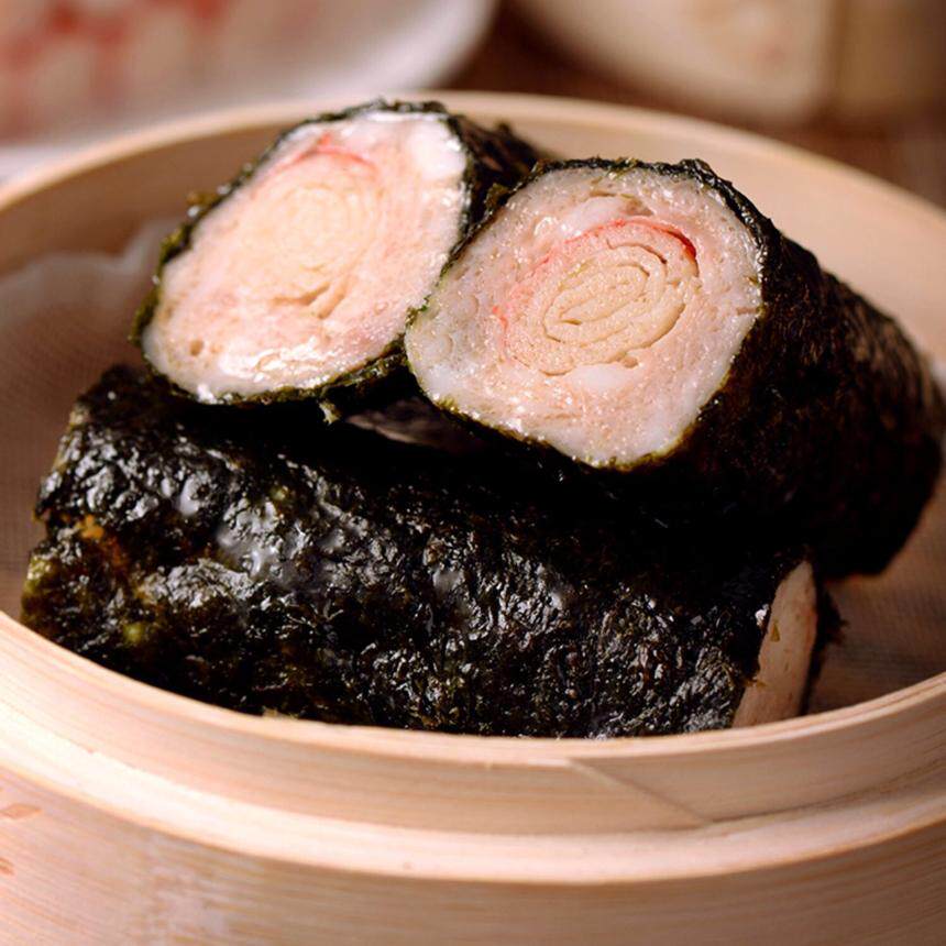 蟹柳紫菜卷半成品400g商用早餐港式广式早茶点心餐饮供应4条装