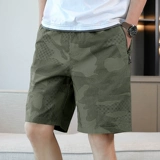 Мужские камуфляжные пляжные хлопковые тонкие трендовые штаны, летние шорты для отдыха, свободный крой
