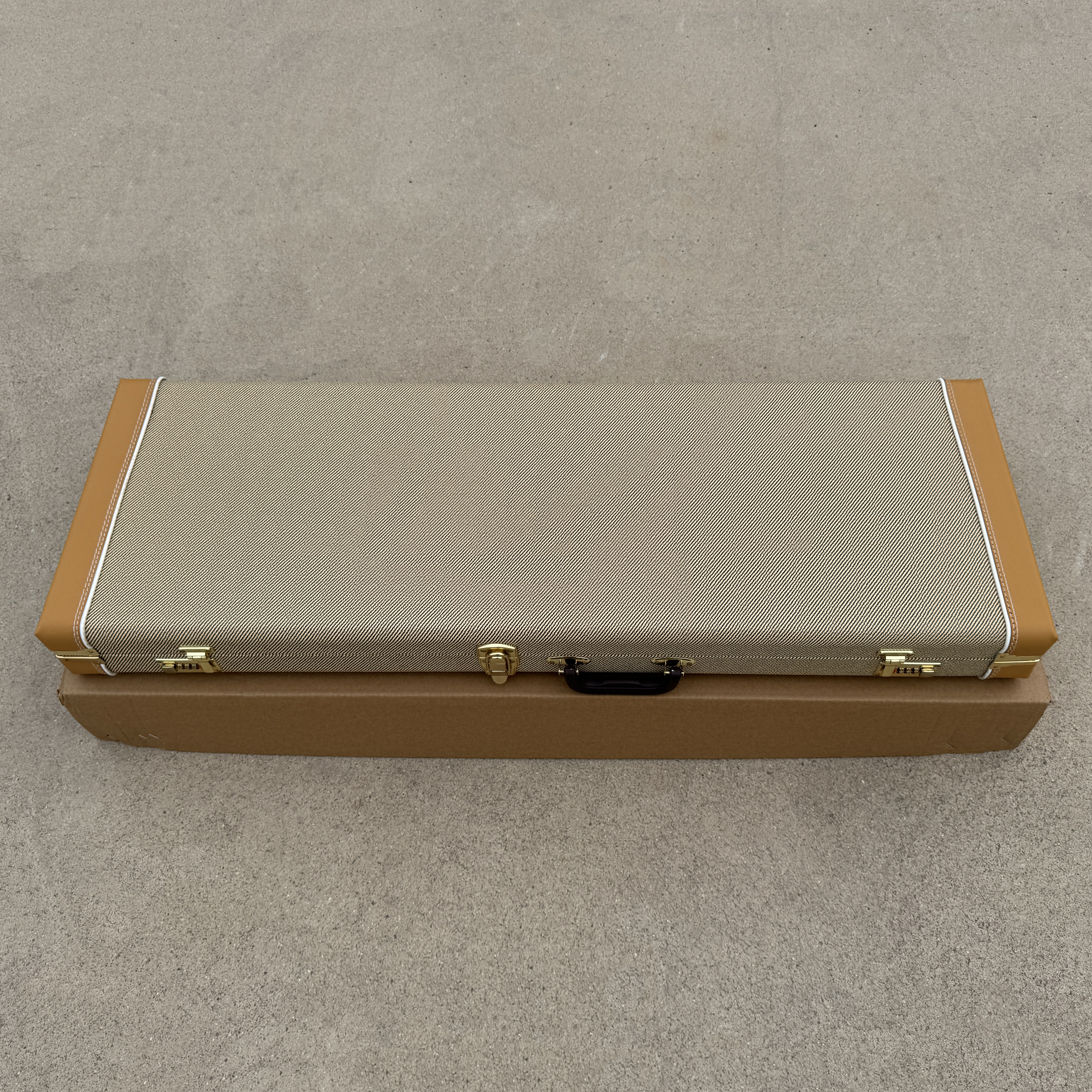 ST/TELE/Ibanez/ESP/PRS通用琴盒 复古黄纹琴箱 配置密码锁吉他盒