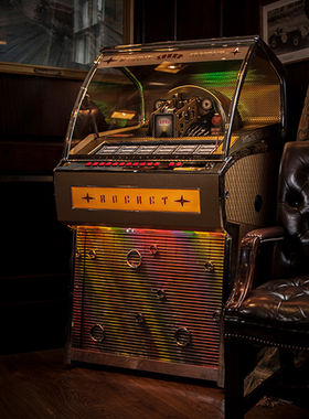 美式复古黑胶点唱机 Jukebox 70张黑胶 投币 蓝牙 送唱片英国进口