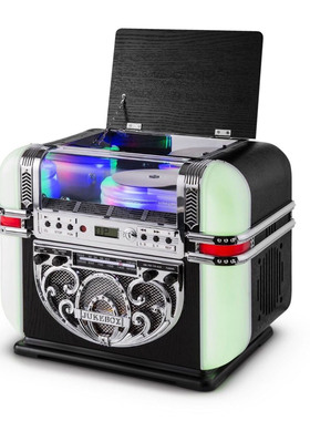 RICATECH美式复古50' 炫彩灯光桌面CD播放机 多功能点唱机jukebox