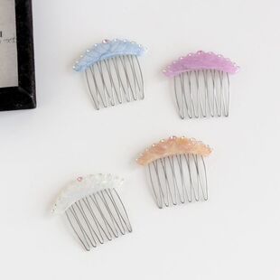 刘海插梳倒两侧小号女形状发梳碎发插梳头饰发卡彩色醋酸简约甜美