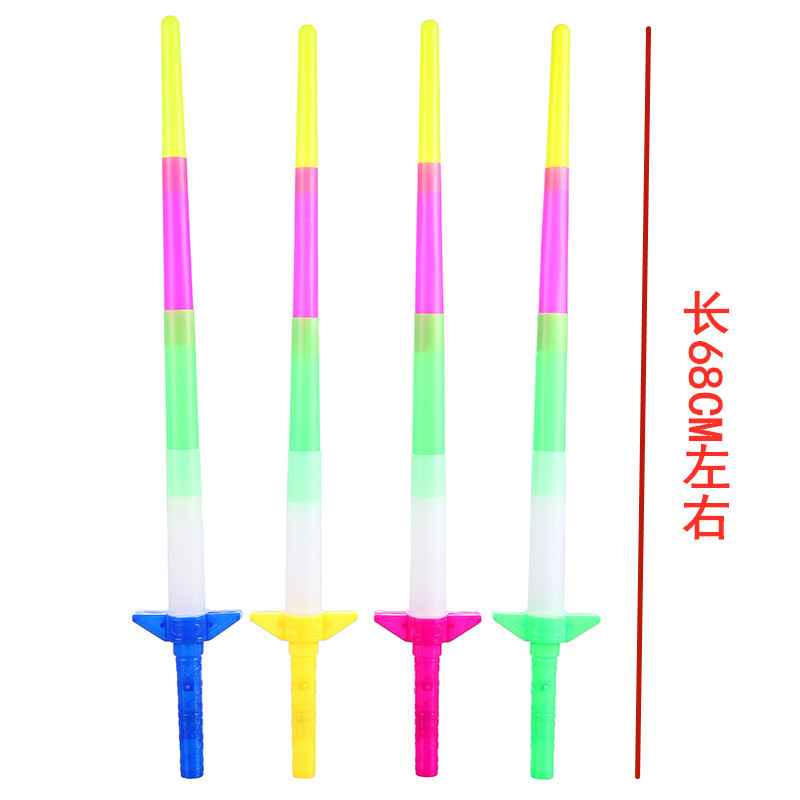 发光四节伸缩棒新款led灯儿童玩具4节棒演唱会活动助威道具夜市地