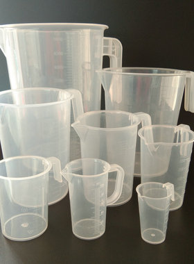 带刻度透明塑料PP量杯奶茶店蛋糕店专用量杯医用量杯50-5000ML