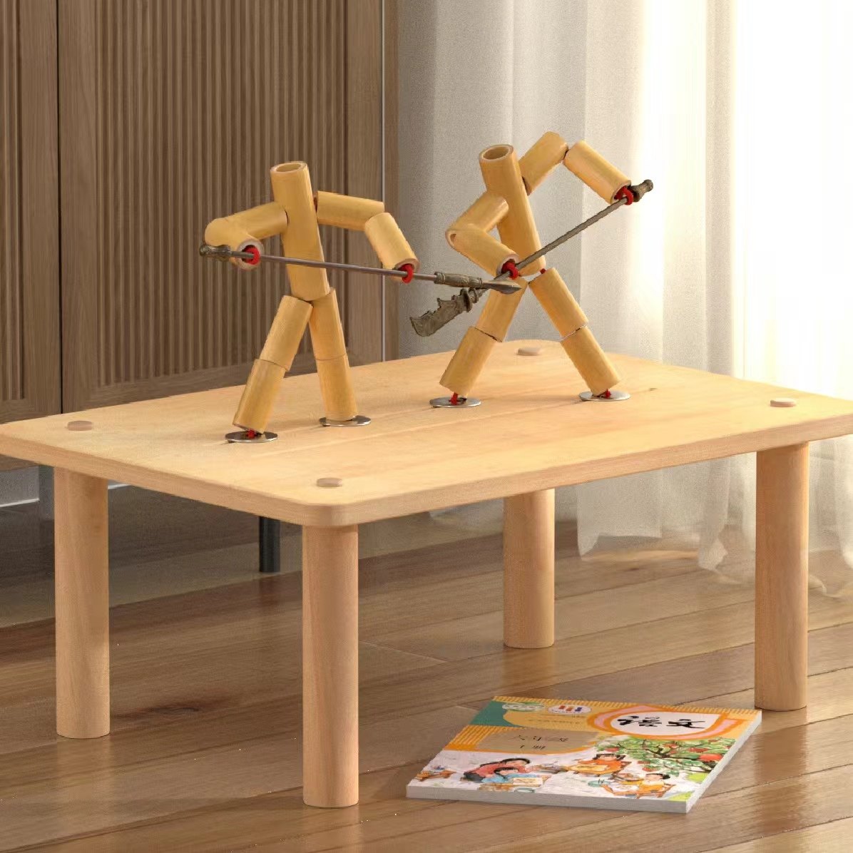 竹节人双人对战玩具六年级小学生高级版桌子儿童手工diy材料包