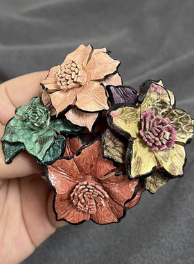 清！韩国东大门牛皮戒指民族风花朵饰品活口可调节淑女潮品