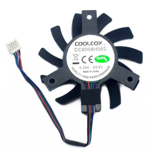 原装COOLCOX  CC6008H05S主板显卡散热风扇5V孔距40MM直径55