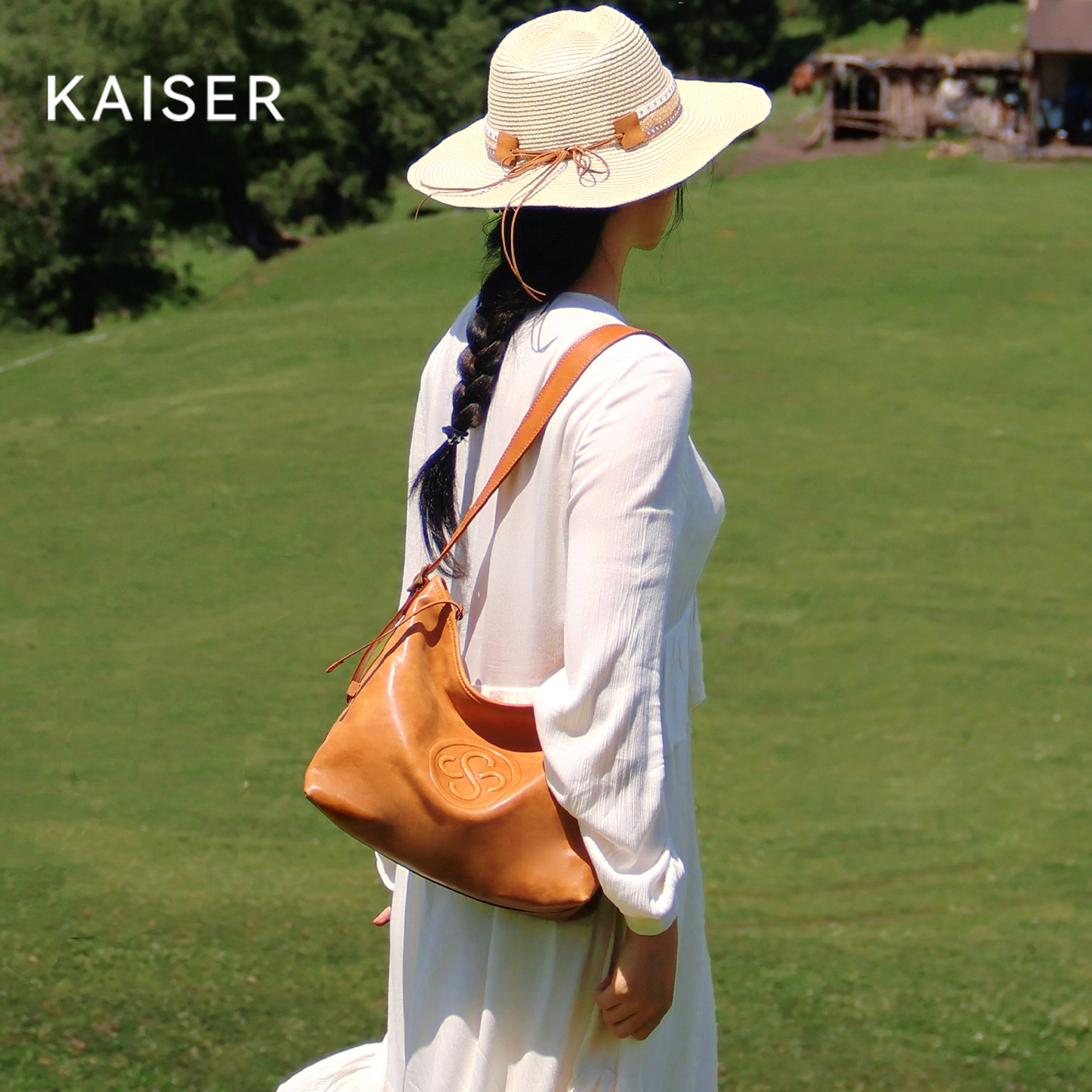 KAISER凯撒头层植鞣牛皮托特包