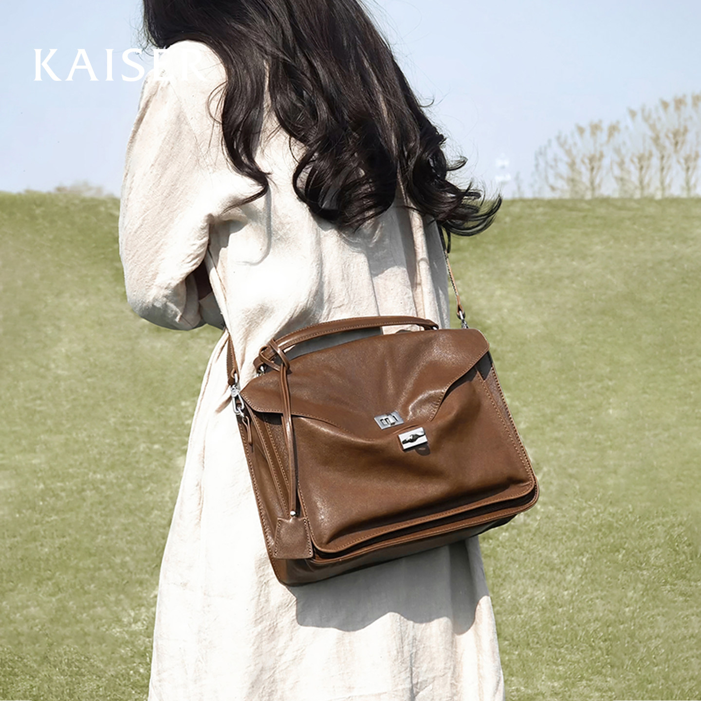 凯撒头层植鞣牛皮女士秋冬包包单肩斜挎包女款手提邮差包真皮女包,箱包皮具/热销女包/男包,小方包,淘宝优惠券,粉丝福利购,淘宝优惠卷