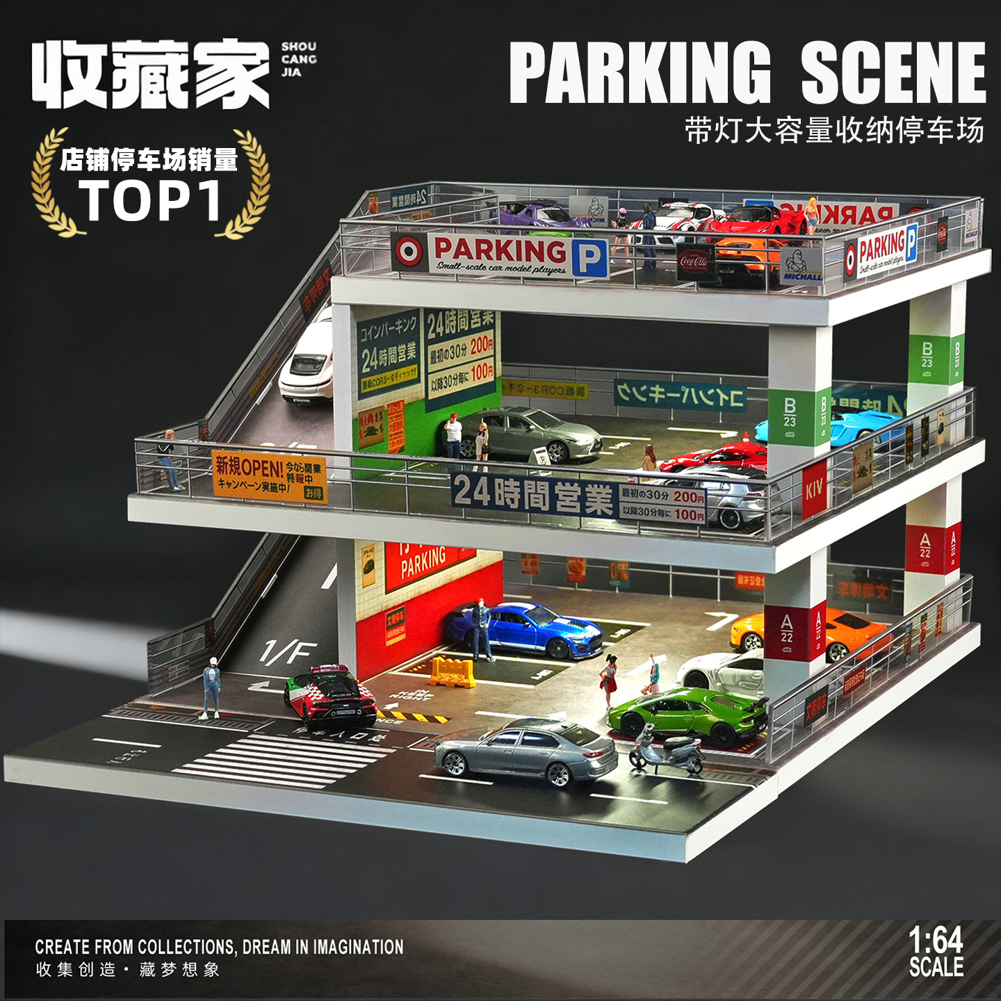 【种草10W+】164带灯收纳停车场