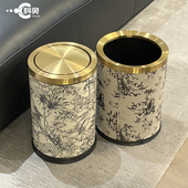 中古风摇盖垃圾桶家用客厅卧室卫生间大号高颜值法式 复古2026新款