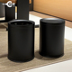 高档轻奢垃圾桶意式 风酒店客厅厨房黑色办公室卧室卫生间无盖家用