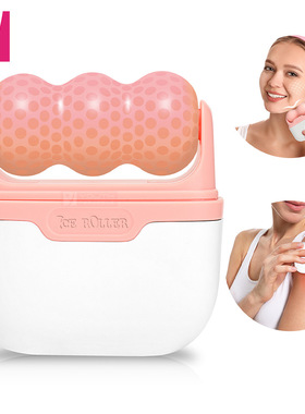 跨境S30冰滚轮双头ICE ROLLER舒适按摩仪脸部护理冷敷滚轮美容仪