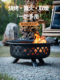 户外庭院烧烤架家用篝火盆围炉煮茶柴火取暖炉庭院烤火炉围炉桌炭