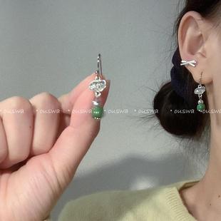 ouswa原创“风，满座凉；莲，入梦香”绿小众手作古风新中式耳钩