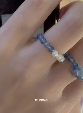 戒指OUSWA天然石定制ins女