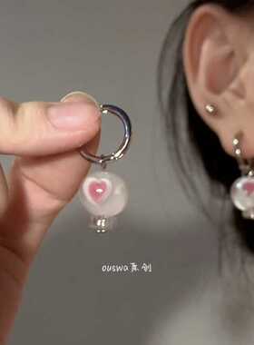 ouswa原创-暗恋，我们对夏天的期待。甜糯奶盖粉嫩少女感耳环耳扣