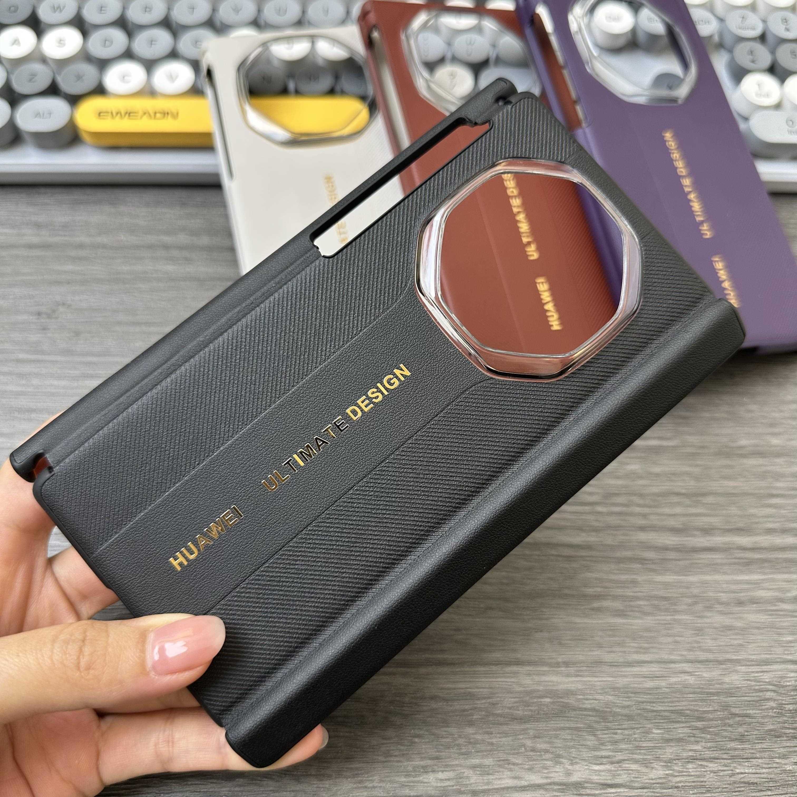 原装同款适用适用华为matexts手机壳官方原装同款XT非凡大师三折叠超薄保护壳XTS新款双中轴磁吸真皮原厂全包图片