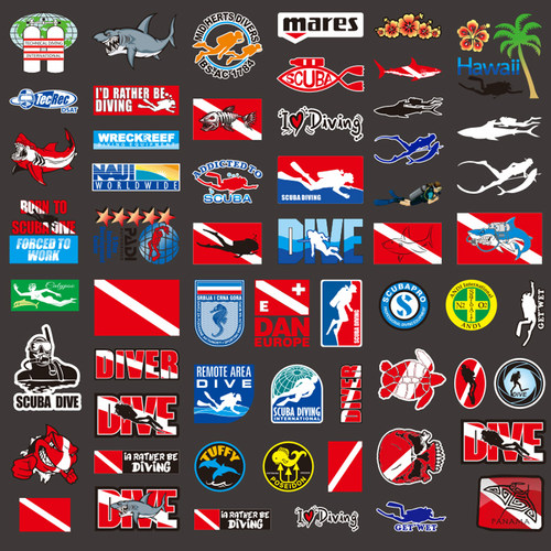 潜水LOGO贴纸品牌装饰贴手机贴笔记本手帐彩绘水晶标贴纸定制7065