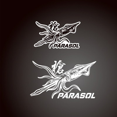 钓鱼贴纸“逼真撑伞的鱿鱼” - 鱿鱼、鱼钩、金属鱿鱼、海钓8617