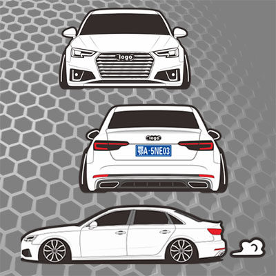 适用于19款a4l改装a4定制反光车贴a4装饰奥迪a4创意低趴jdm2394