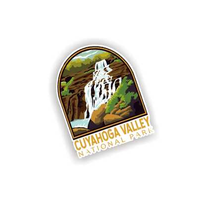 凯霍加谷国家公园复古徽章贴纸7856