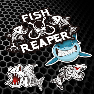 支持定做适用fish reaper鱼骷髅骨骨垂钓钓箱钓鱼车贴台钓路亚