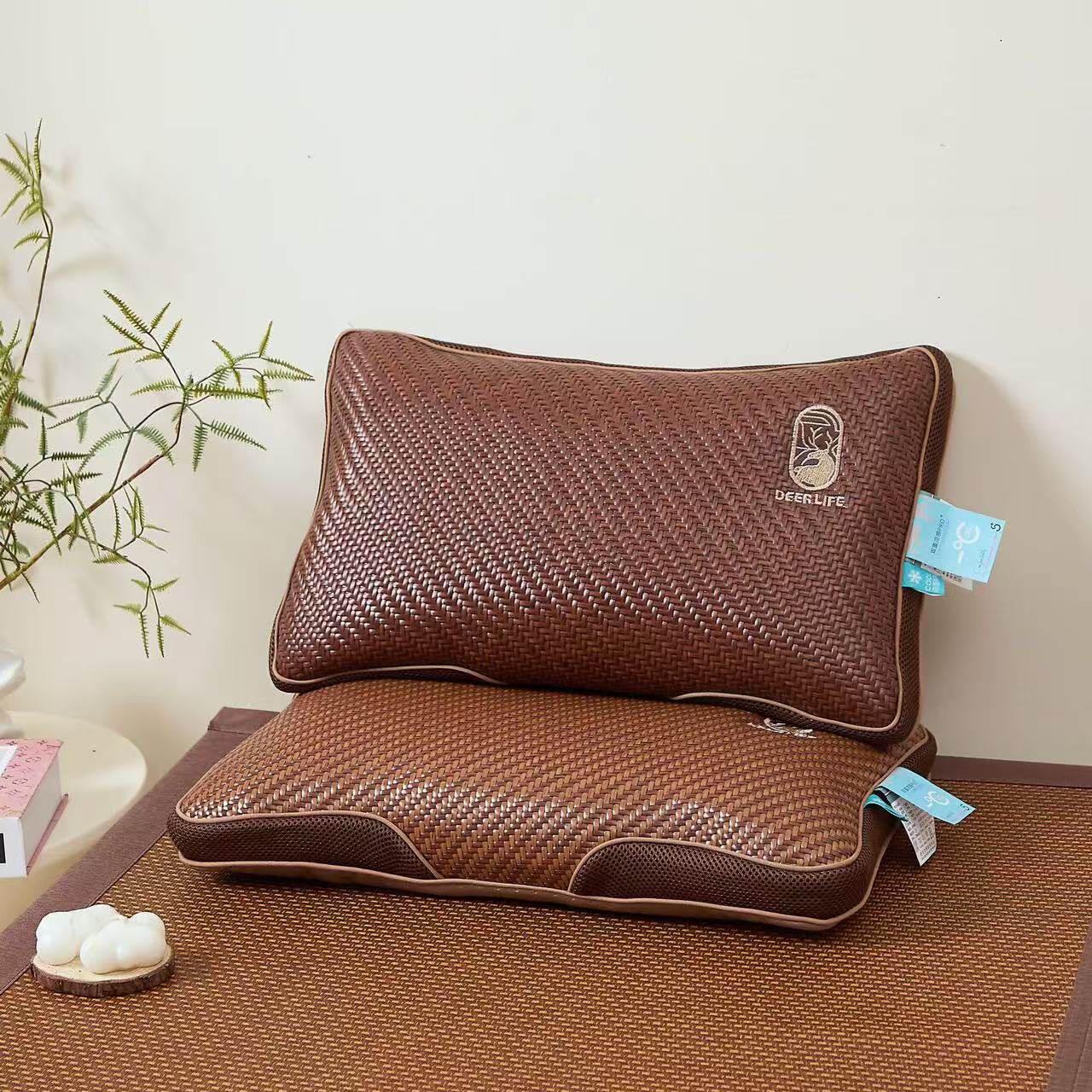 野山藤凉枕头藤枕头冰丝枕头茉莉花枕茶叶枕茶枕头藤席枕头竹枕