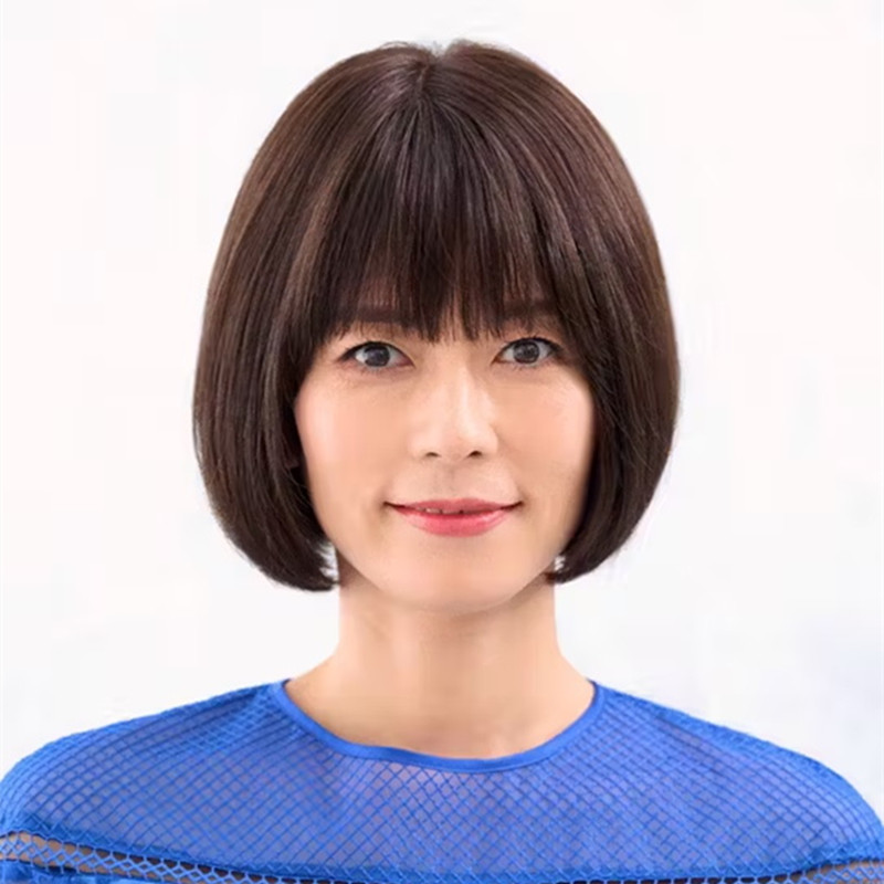 假发女短发全头套式自然妈妈真发