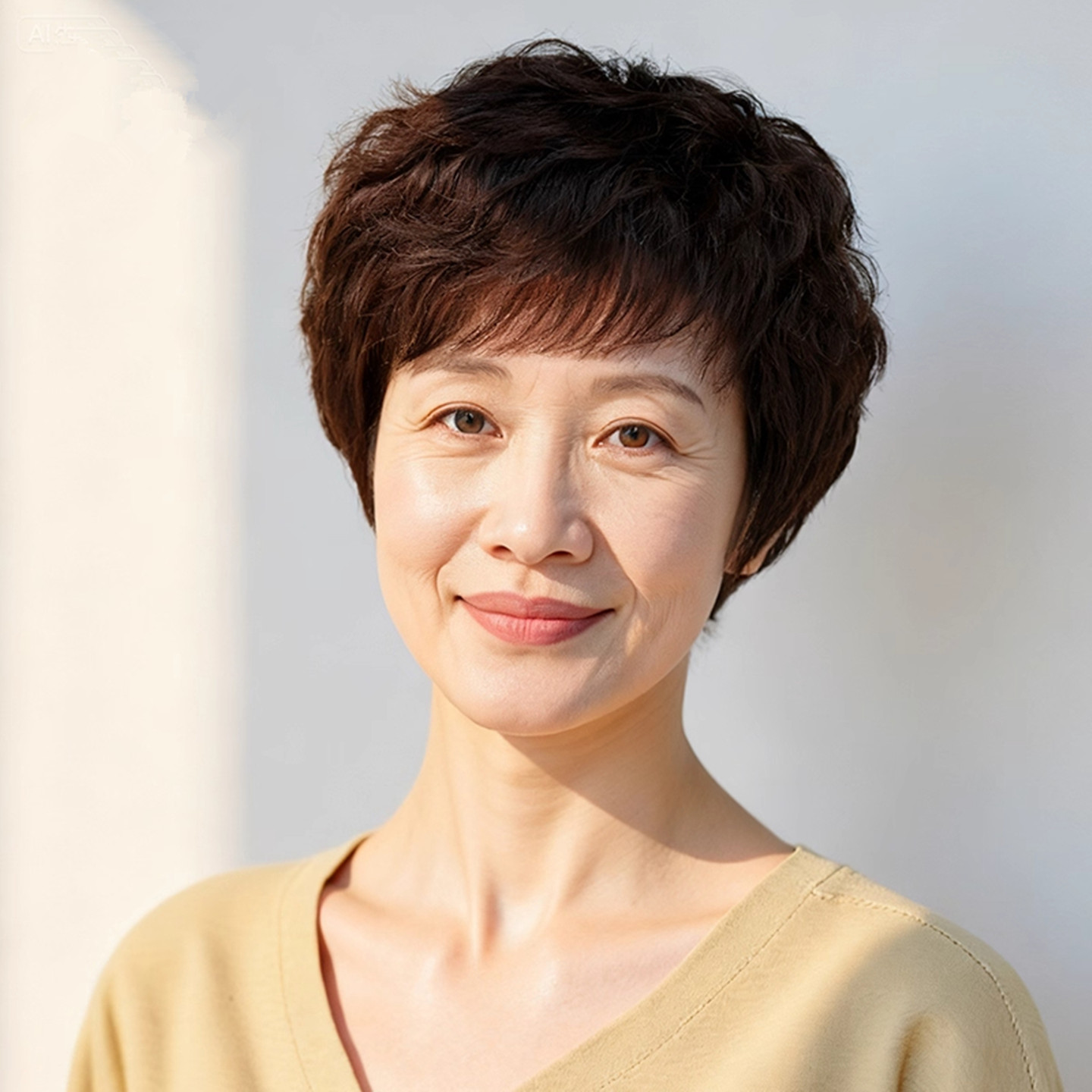 全头套女真人发丝自然短卷发