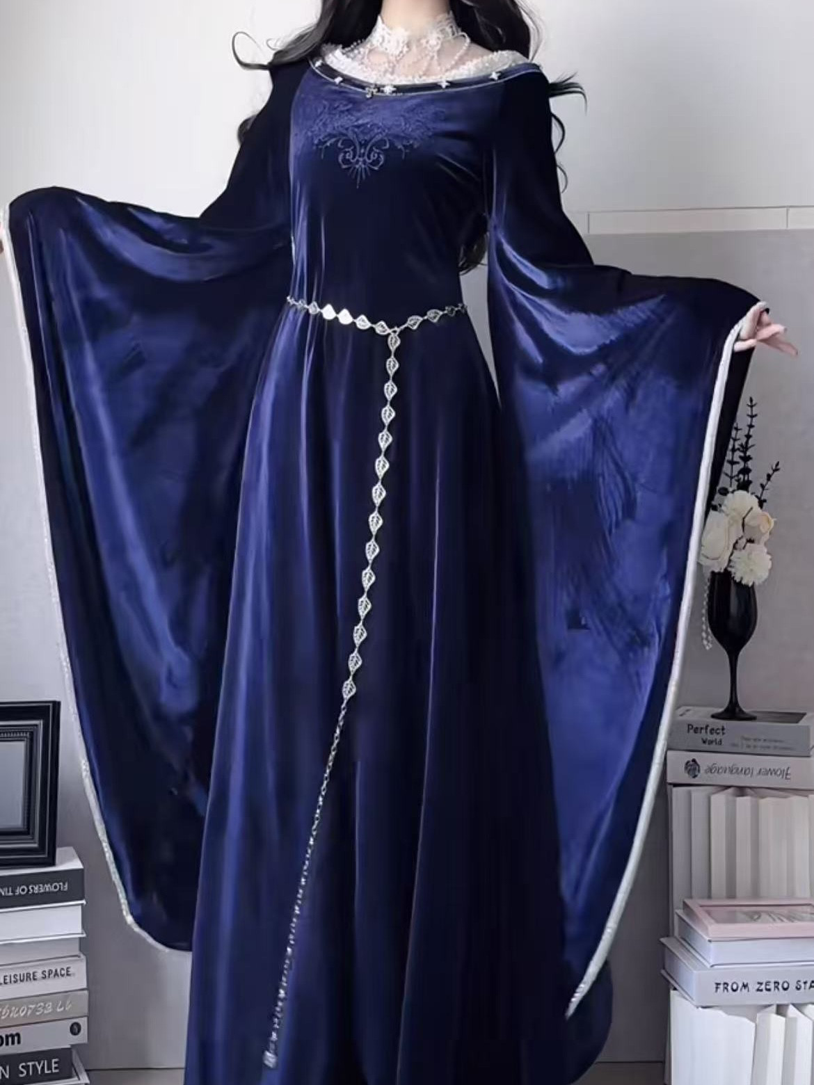 芷汀「莉莉丝」复古宫廷舞会喇叭袖cosplay欧洲中世纪礼服长裙