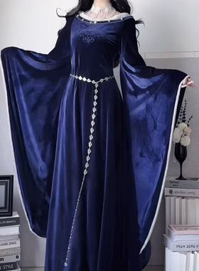 芷汀「莉莉丝」复古宫廷舞会喇叭袖cosplay欧洲中世纪礼服长裙