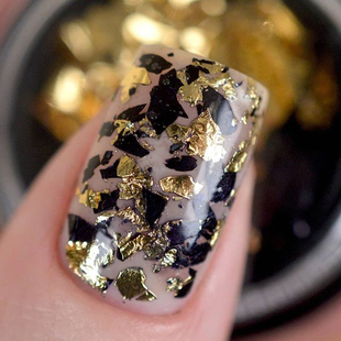 美甲饰品多色双面金箔银箔锡纸甲油胶DIY做指甲初学者金银粉磨砂