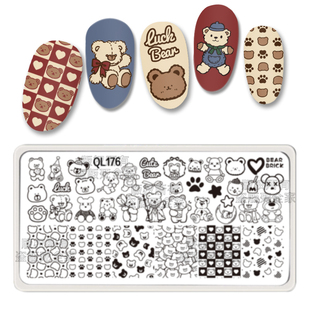 美甲印花转印版钢板模板卡通国风飞天小女警库洛米龙猫甲油胶彩绘