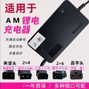 适用于爱玛电瓶车电动车48V12AH54.6V2A3A5A锂电池锂离子充电器通
