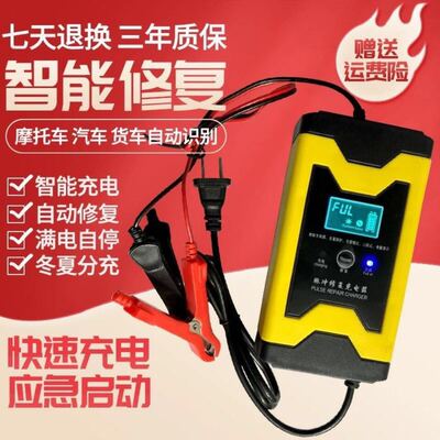 12V伏汽车摩托车电瓶充电器