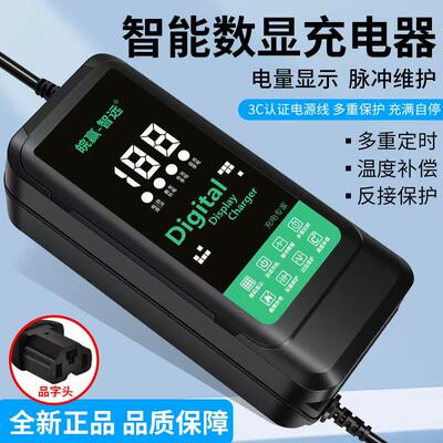 数显智能充电器电动车电瓶修复器激活48V60V72V96V20电瓶新充电器