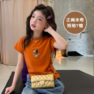 女童正肩米奇短袖t恤春夏款2026新款儿童女宝宝卡通动漫可爱上衣