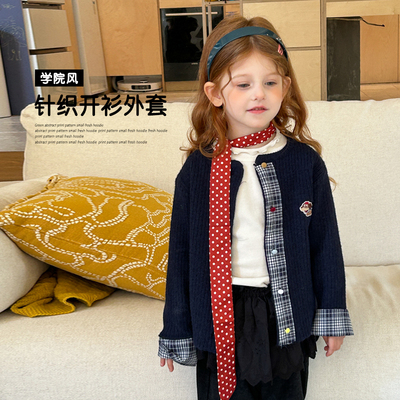 学院风针织开衫外套+秋季