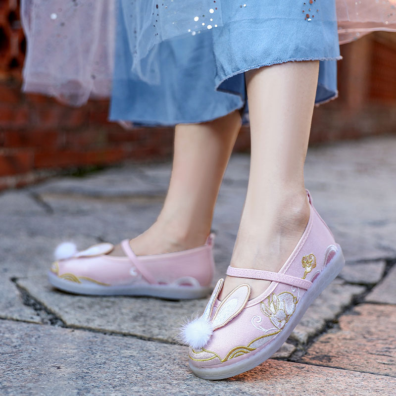 汉服鞋子女春秋儿童汉服鞋中国风公主小学生古装表演舞蹈鞋