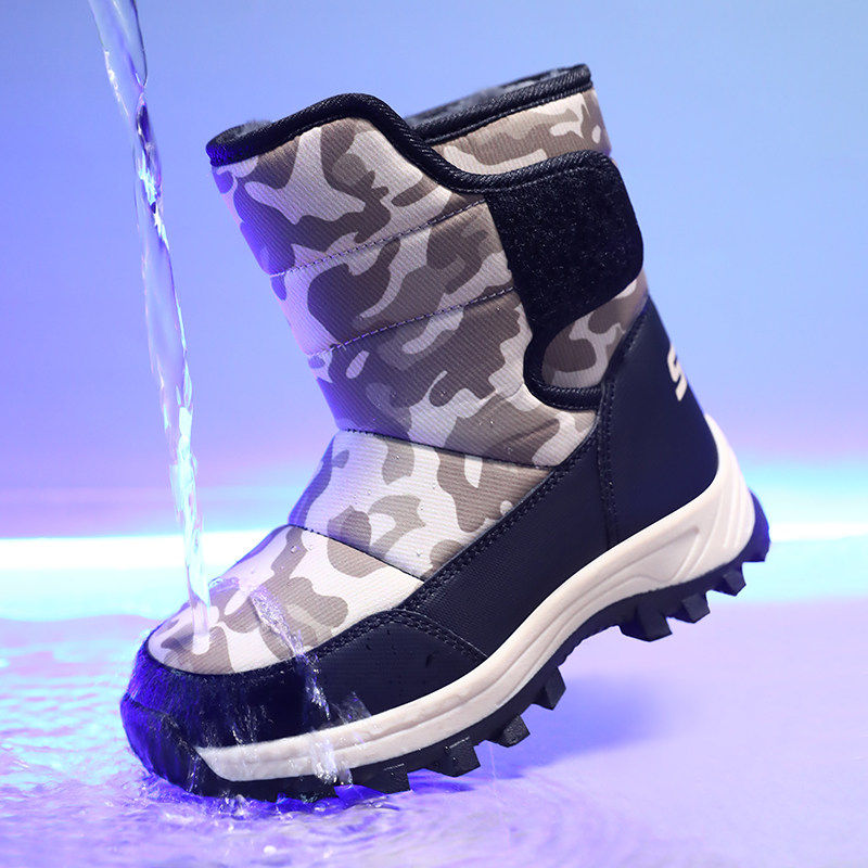 ABC儿童高筒雪地靴加绒保