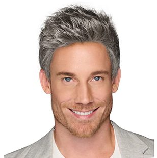 Men Layered Waves and Hairpiece With HIM Textured Dapper